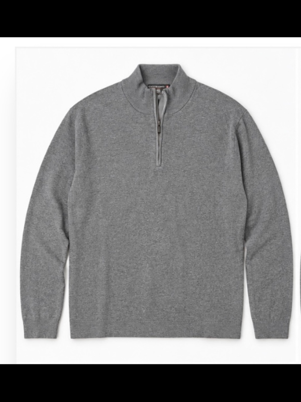 Peter Millar Men's Gray Zip-Front Mock Neck Sweater